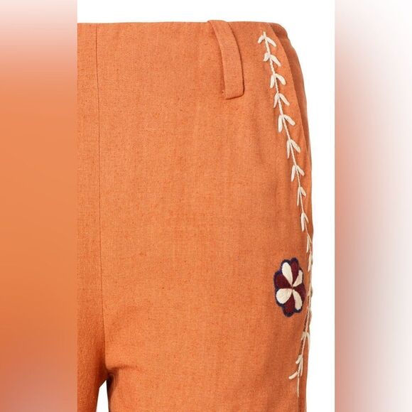 NWT Alix of Bohemia Charlie Sienna Poppy Embroidered Pants - Picture 6 of 8